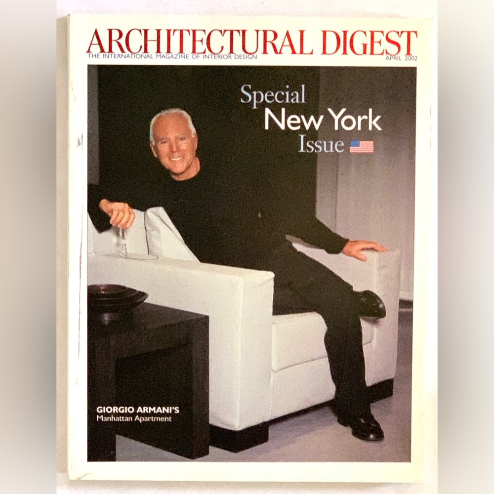 April 2002 ARCHITECTURAL DIGEST Magazine Giorgio Armani Manhattan NY Issue